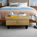 Ottoman Rectangular Storage Ottoman Bench, Flannel Footrest Stool Footstool with Lid for Living Room, Bedroom, Entryway, Light Brown, 28.5"x19"x17.5" by CozyNest Decor