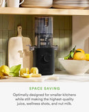 Nama J3 Compact Cold Press Juicer – Space Saving & Self Feeding for Hands-Free Operation – Lightweight, Portable Zero Waste Slow Masticating Juicer – Easy Cleanup & Assembly - Black by CozyNest Decor