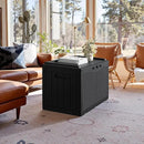 JUMMICO 100 Gallon Resin Deck Box with Cushion, Waterproof Outdoor Storage Box with Lockable Lid for Garden Tools, Patio Cushions (Black) by CozyNest Decor