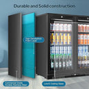 Tylza Back Bar Cooler With 2 Glass Doors, 7.2 Cu.Ft Under Counter Back Bar Refrigerator with LED Lighting, Safety Locks, Counter Height Bar Beverage Cooler for Beer, Soda Drinks, Wine, Black by CozyNest Decor