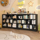 Book Shelf Set of 2, 10 Cubes Storage Organizer, 3-Tier Open Bookshelf Wooden Bookcase, Freestanding Black Bookshelf Cube Shelf for Bedroom, Living Room, Home Office by CozyNest Decor