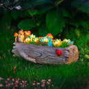 Garden Solar Figurine Light - Stump Succulent Solar Light Outdoor, Solar Powered Lighting Outside Decorations Yard Art Lawn Ornaments for Porch Patio Balcony - Succulent Gifts for Women Mom by CozyNest Decor