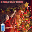 PINPON Christmas Solar Candy Cane Lights 10 Pack, 21" Pathway Markers Walkway Lights with Star, 8 Modes & 3 Timings Xmas Decorations for Outdoor Pathway Garden Yard Patio by GreenHaven Gardens