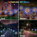 4th of July Firework Solar Garden Lights, Red Blue White Solar Firework Lights with 120 LED 2 Lighting Modes, Outdoor Waterproof Yard Lighting for Independence Day Memorial Day Decor, 4 Pack by GreenHaven Gardens