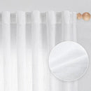 MYSKY HOME Floor to Ceiling Curtains 102 Inches White Sheer Window Drapes 2 Panel Sets Back Tab Draperies Linen Look Boho Fabric, Soft Cotton Blend Light Filtering for Living Room by CozyNest Decor