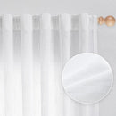 MYSKY HOME Floor to Ceiling Curtains 108 Inches White Sheer Window Drapes 2 Panel Sets Back Tab Draperies Linen Look Boho Fabric, Soft Cotton Blend Light Filtering for Living Room by CozyNest Decor
