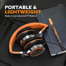 Kids Headphones, Headphones Wired with Microphone and Volume Control Folding Stereo Corded On-Ear 3.5mm Headset for Boys Girl Cellphones Tablets Chromebook Laptop Computer (Black/Orange) by TinyTreasures Baby Boutique