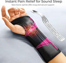 FREETOO Wrist Support Brace Left Hand for Tendonitis, Sprained Wrist, Strain, Pain Relief Wrist Splint for Carpal Tunnel, Arthritis, Wrist Immobilizer Fit Women and Men for Sleeping (S/M, Black/Pink) by CozyNest Decor