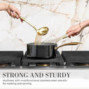Styled Settings Black and Gold Cooking Utensils Set - 7-Piece Silicone Utensils Set Include Spatula Holder for Nonstick Cookware and Modern Kitchens - Stylish Black and Gold Kitchen Accessories by CozyNest Decor