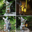 Garden Statues Rabbit Solar Lantern Outdoor Handmade Resin Statue Bunny with Cute Carrot for Patio, Yard,Mother's Day Gift Ideas (rabbit1) by CozyNest Decor