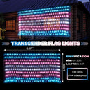 Trans Flag Lights Outdoor, 6.6x3.3 FT Trans Pride Flag Pride Decorations Connectable, 330LED Waterproof Transgender Flag with Lights, Pride Month Decorations for Room, Yard, Party, Office by GreenHaven Gardens