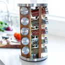 Orii 20 Jar Spice Rack with Spices Included - Tower Organizer for Kitchen Spices and Seasonings, (Natural Acacia Wood) by CozyNest Decor