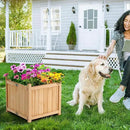 S AFSTAR Outdoor Wooden Planter Box, Folding Raised Garden Bed W/Drainage Hole, Patio Square Plant Container for Flowers, Vegetables, Fruits, Herbs, Collapsible Planting Box for Yard, 15" x 15" x 14" by GreenHaven Gardens