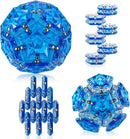 RoomyRoc Magnetic Fidget Sphere - Pentagons Magnets Balls - 12 Piece Set - Crystal Blue - Magnet Fidgets Toy - Creativity Beyond Imagination, Inspirational, Recreational, Desk Toys for Adults by TinyTreasures Baby Boutique