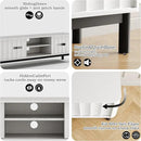 White Mid Century Modern TV Stand, Wood Fluted Living Room TV Stands with Storage Sliding Doors, Desert-Inspired Design MCM Entertainment Center for 55 60 65 70 75 55+ 60+ 65+ 70+ Inch by CozyNest Decor