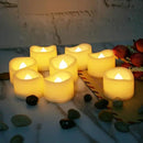 12 Pack Battery Operated Flameless LED Votive Tealight Candles Realistic Flickering Electric Tea Lights Set Bulk Halloween Pumpkin Jack O Lantern Party Wedding Decorations Centerpieces Batteries Incl. by GreenHaven Gardens