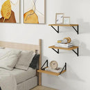 Heimlove Deep Floating Shelves for Wall, 12 Inch Deep Floating Shelves Set of 3, 16W x 12D Wood Wall Shelves, Wide Wood Shelves with Metal Bracket for Living Room, Kitchen, Office, Bedroom - Oak by CozyNest Decor