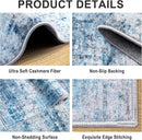 Area Rugs Living Room Rug - 5x7 Washable Modern Abstract Soft Neutral Non-Slip Carpet Large Indoor Floor Thin Carpets for Bedroom Dining Room Farmhouse Nursery Home Office Blue Grey by TinyTreasures Baby Boutique