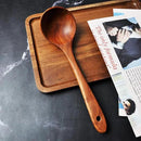 Wooden Spoons for Cooking, 1 Pcs Natural Teak Wooden Cooking Spoons for Non-Stick by CozyNest Decor