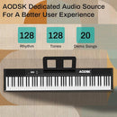 Aodsk 88 Key keyboard piano, Portable Digital Piano with Wooden stand Set for Beginners,128 Tone,128 Rhythm, 20 Demo Song, with Sustain Pedal, Carrying Case, Complimentary Online Piano Lessons by TinyTreasures Baby Boutique