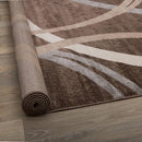 Rugshop Modern Wavy Circles Design Area Rug 4' x 6' Brown by TinyTreasures Baby Boutique