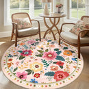Floral 4ft Area Rug Machine Washable Soft Print Boho Carpet Non Slip Doormat Low Pile Flower Area Rugs for Living Room Bedroom Nursery Kitchen Dining Room Indoor-Pink by TinyTreasures Baby Boutique