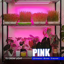 Barrina T5 Grow Lights, Full Spectrum, 2ft 80W (8 x 10W, 500W Equivalent), LED Grow Light Bulbs, Plant Lights for Indoor Plants, Greenhouse, Plug and Play, Pink, 8-Pack by GreenHaven Gardens