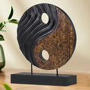 Decozen Handcrafted Solid Wood Yin Yang Sculpture Ideal for Home, Mantel, Fireplace, and Foyer Decor - Valentines Day Gifts by CozyNest Decor