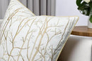 VAGMINE Embroidered Forest Throw Pillow Cover - 20x20 Inches Square - 100% Cotton Ivory Decorative Cushion Cover - Elegant Embroidery - Rustic Home Accent for Sofa, Bed, Couch, Farmhouse Décor by CozyNest Decor