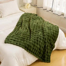 YUSOKI Luxury 3D Bubble Throw Blanket 5lb,All Ages,Home Decoration, (Olive Green,90 * 90inches) by CozyNest Decor