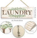 Laundry Sign Wall Decor, Kitchen Wall Art with Plant Print, Rustic Farmhouse Wall Hanging Plaque Home Kitchen Decorative (Laundry), 4.7 x 13.7 inches by CozyNest Decor