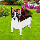 White French Bulldog Dog Planter Plant Pots,Cute Garden Dog Flower Planter,Dog Planters Birthday Gifts for Women,Office,Indoor/Outdoor Decor（9.45 * 6.3 * 13.35in） by GreenHaven Gardens