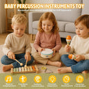 Baby Musical Instruments - Wooden Montessori Toys for Toddlers 1-3, Baby Musical Toys Percussion Instruments Set with Xylophone Tambourine, Neutral Preschool Educational Baby Toys for Boy Girls Gifts by TinyTreasures Baby Boutique