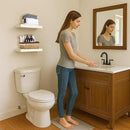 BGMG Wood Floating Shelves 18 inch,White Floating Shelves for Wall,Solid Wood Wall Shelves for Bathroom Living Room Bedroom Kitchen Farmhouse Set of 2-18x 6.7 x1.25 inch by CozyNest Decor