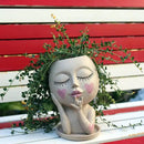 Face Flower Pots Head Planter, Cute Resin Planters for Indoor Outdoor Plants, Macetas para Plantas Unique Head Plant Pot by CozyNest Decor