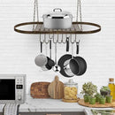 Sorbus® Pot and Pan Rack for Ceiling with Hooks — Decorative Oval Mounted Storage Rack — Multi-Purpose Organizer for Home, Restaurant, Kitchen Cookware, Utensils, Books, Household (Rustic) by CozyNest Decor