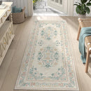 jinchan Vintage Floral Runner Rug 2x6 - Machine Washable Distressed Design Non-Slip Low-Pile Soft Thin Carpet for Hallway Kitchen Farmhouse Bedroom Entryway Laundry Room (2x6ft,Apricot Multi) by TinyTreasures Baby Boutique