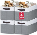 Criusia Extra Large Storage Bins 4 Pack - 16x12in Closet Organizers and Storage Baskets for Organizing Clothes Toy Blanket - Fabric Storage Cubes Containers for Shelves - All Room Organization by TinyTreasures Baby Boutique