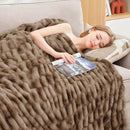 Ultra Soft Luxury Faux Fur Twin Blanket for Counch,Fuzzy Fluffy Plush Warm Cozy Elegant Wrinkled Blanket for Sofa Bedroom Living Room,（60"x80",Tie-dye Coffee） by CozyNest Decor