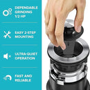 KRAUS WasteGuard 1/2 HP Continuous Feed Ultra-Quiet Motor Garbage Disposal with Quick Connect Mount, Power Cord and Flange Included, KWD110-50MBL by CozyNest Decor