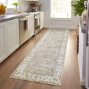 jinchan Hallway Runner Rug 3x10 Machine Washable Runner Rug Taupe Vintage Floral Design Non-Slip Low Pile Ultra-Thin for Kitchen Laundry Room Bedroom Farmhouse (3‘x10',Taupe) by TinyTreasures Baby Boutique
