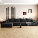 136" Sectional Couches for Living Room Modern Modular Sofa with L-Shape Couchs Upholstered Boneless Couch Deep Seat Sectional Couch with Chaise (Black, Left Facing Chaise+3Seaters) by CozyNest Decor