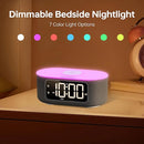 JALL Fabric Alarm Clock for Bedroom, with Big Led Screen Display, Bluetooth Stereo Sound Speaker, FM Radio, Fast Wireless Charging, USB Charging Port, Nightlight, White Noise, Ideal for Gift, Black by TinyTreasures Baby Boutique