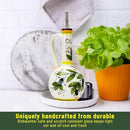 Hand-Painted Ceramic Olive Oil Dispenser Bottle – 15oz Decorative Stoneware Cruet with Stainless Steel Spout for Oil, Vinegar, Syrups, and Sauces by CozyNest Decor