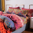 ABREEZE Bohemian Duvet Cover Set Colorful Orange Boho Retro Bedding Set Damask Paisley Cotton Duvet Cover Tribal Reversible Bedding Exotic Style Comforter Cover 3-Piece Full by CozyNest Decor