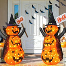 Halloween Decoration 4.3FT Retractable Jack-O-Lantern, 100 LED Collapsible Pumpkin Lantern with Black Star Hat, Plug in Halloween Lights with Stand for Indoor Outdoor Lawn Backyard Garden Decor by CozyNest Decor