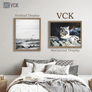 VCK 24x30 Poster Frame 3 Pack, Brown Walnut Wood Picture Frame, Exclusive Wood Grain, Wall Mounting Hanging by CozyNest Decor