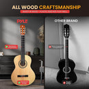 Pyle Beginner Acoustic Guitar Kit, 3/4 Junior Size All Wood Instrument for Kids, Adults, 36" Natural, Gloss by TinyTreasures Baby Boutique