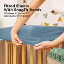 Waterproof Crib Mattress Protector Cover Fitted - 2-Pack Quiet Baby Crib Mattress Pad Sheets, 52" x 28" Soft Quilted Cotton Baby Sheet, Machine Washable, Easy Fit, Durable (Lagoon/Quin) by TinyTreasures Baby Boutique