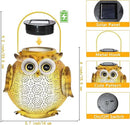 2 Pack Hanging Solar Lanterns - Garden Light Waterproof Metal Decorative Solar Lantern Lights Outdoor for Patio Yard Table Pathway with Owl Pattern by GreenHaven Gardens